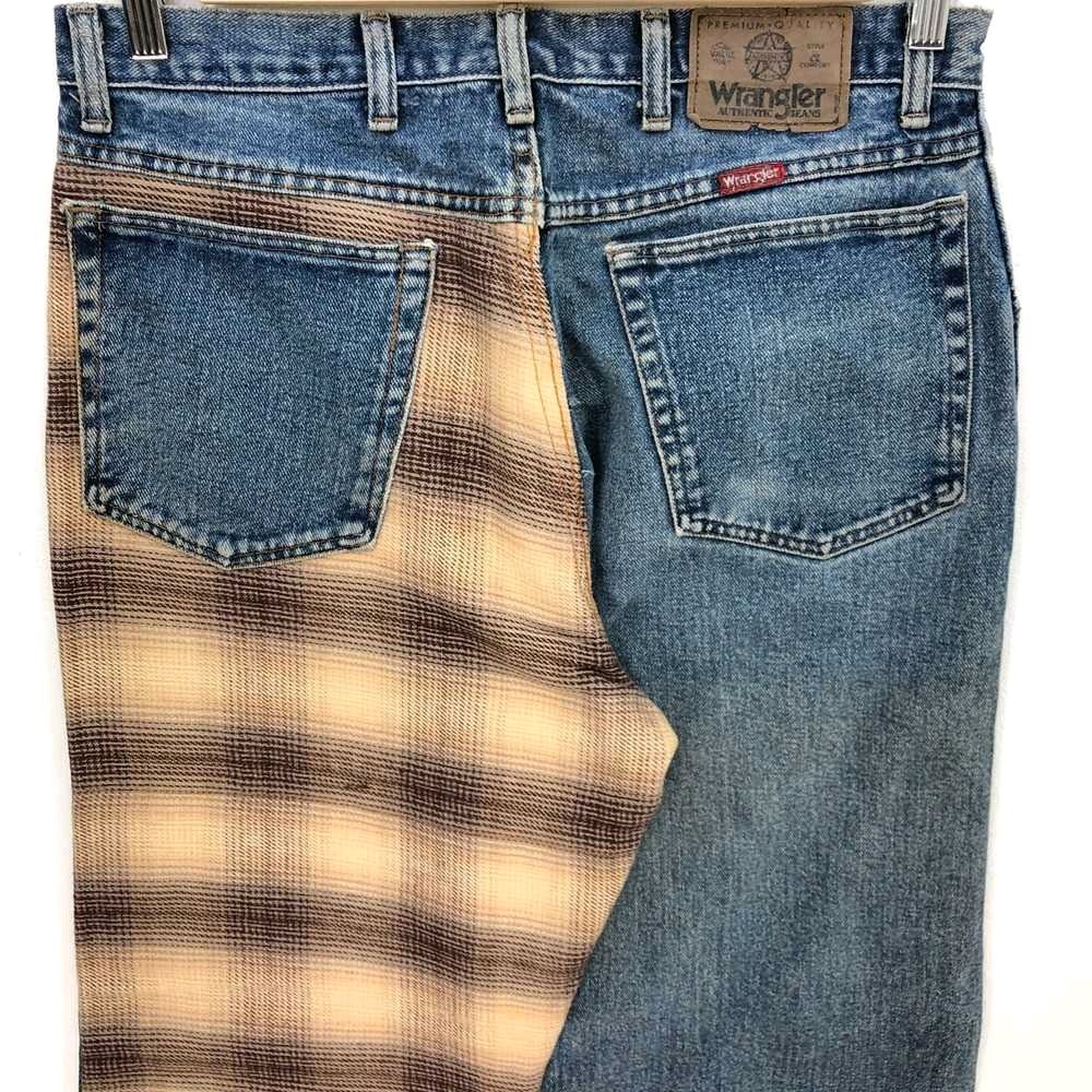 CR223 Men Reworked Jeans Infused With Bold Checkered Accents