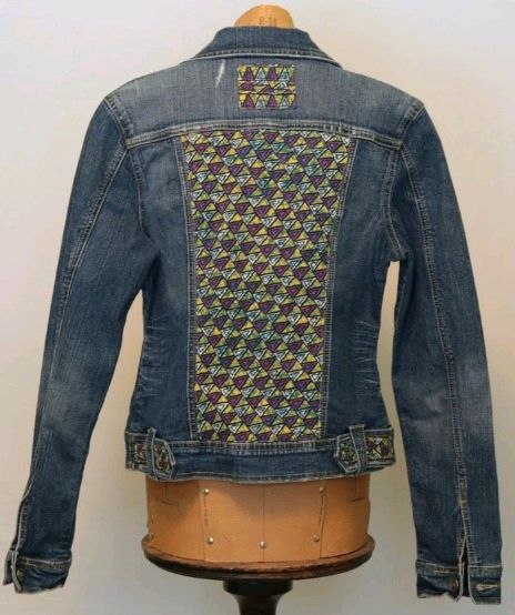 CR215 Ladies And Girls Fashionable Denim Jacket Reworked Patch