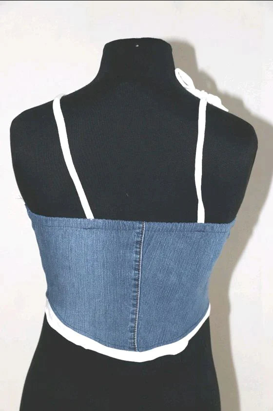CR091 Reworked Levis Denim Blouse With Jeans Outfit Design