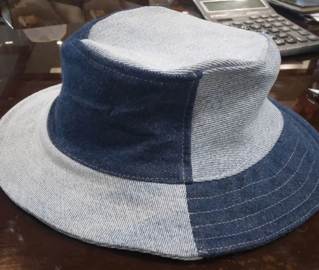 CR028 Reworked Two Tone Denim Bucket Hat