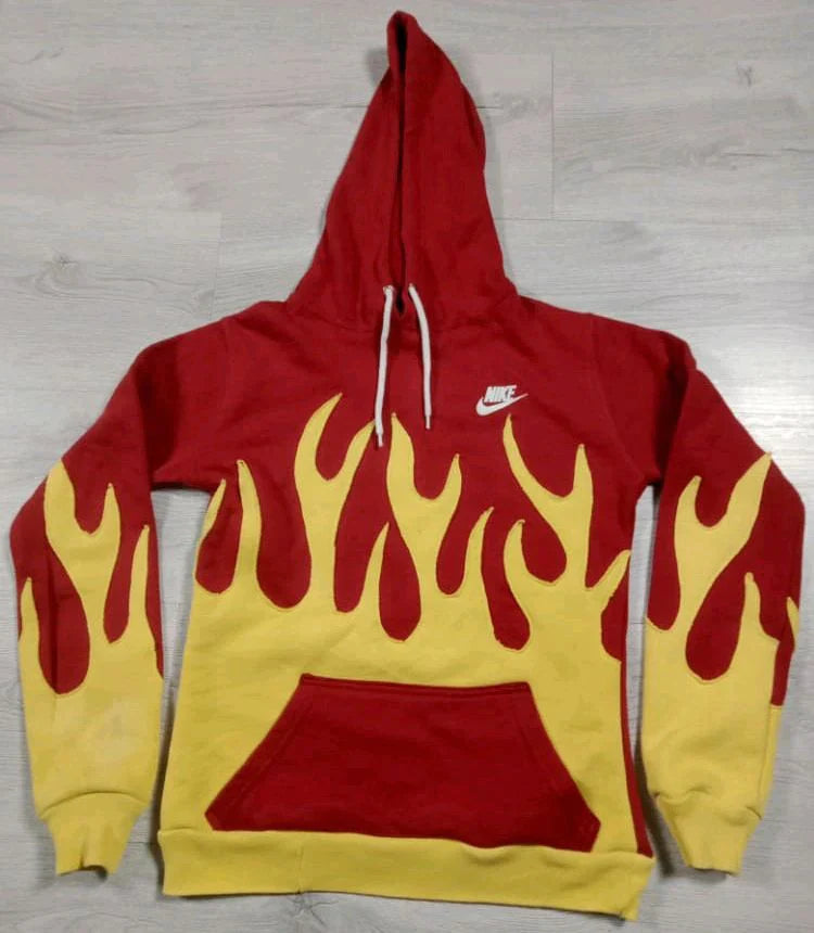 CR7116 Reworked Branded Fashion Forward Flame Hoodies
