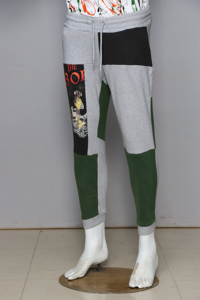 CR005 Reworked Branded Men Trouser with Print Patch