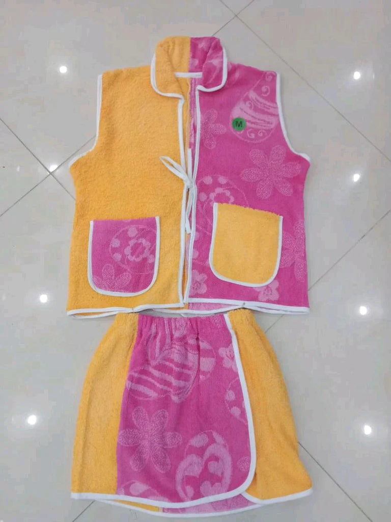 CR8 Reworked Vibrant Pattern Towel Beachwear Set