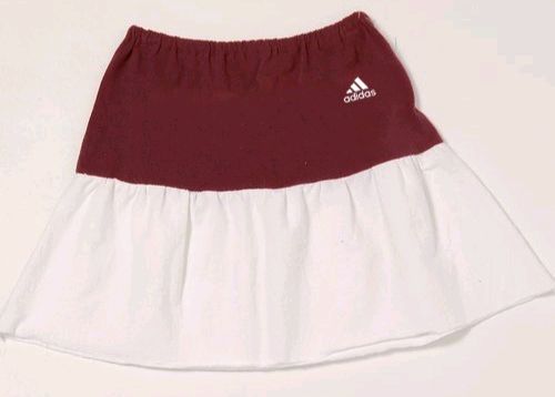 CR705 Reworked Midi Length Upper Dyed Bottom White Jersey Skirt