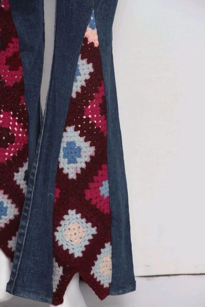 CR49 Reworked True Religion Flared Denim Pants