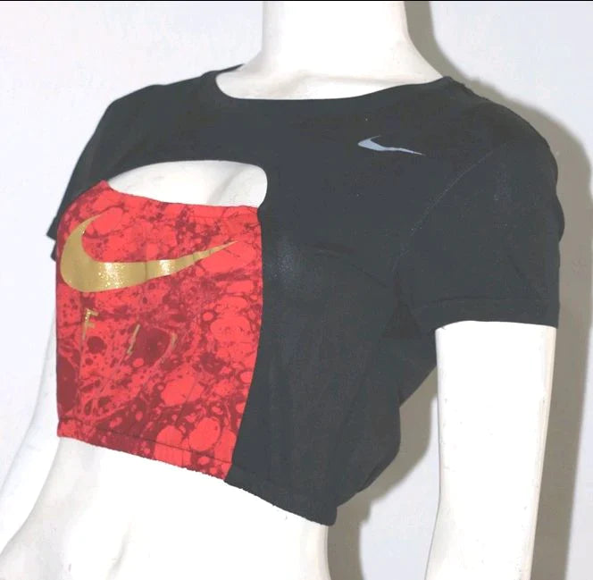 CR1024 Reworked Branded Sports Crop Top