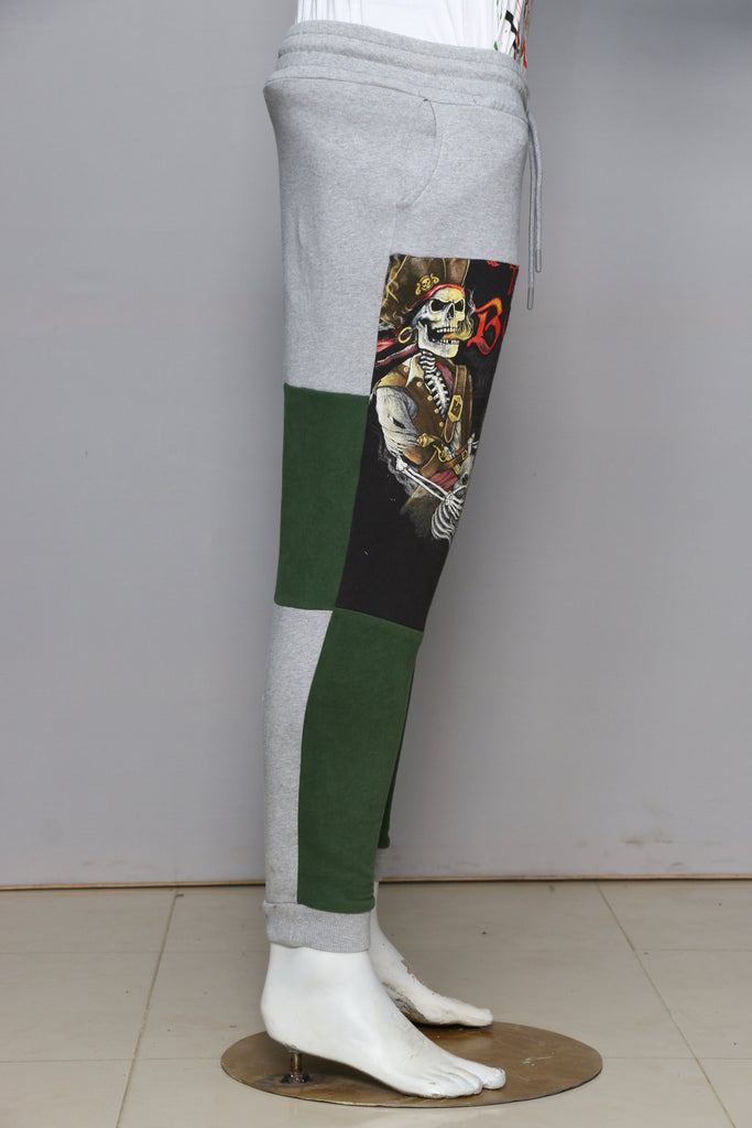 CR005 Reworked Branded Men Trouser with Print Patch