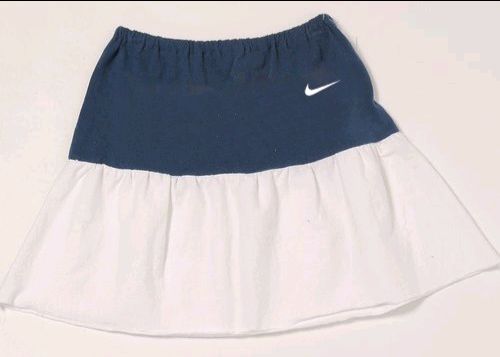 CR705 Reworked Midi Length Upper Dyed Bottom White Jersey Skirt