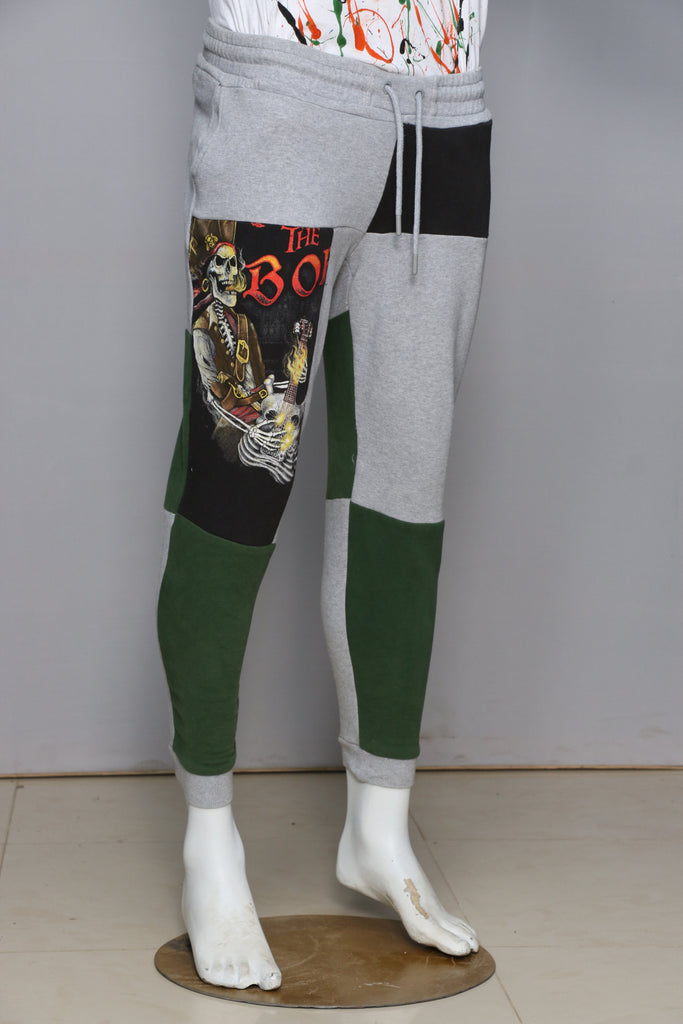 CR005 Reworked Branded Men Trouser with Print Patch