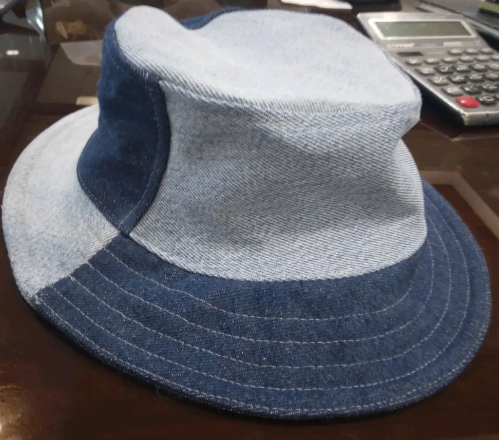 CR028 Reworked Two Tone Denim Bucket Hat
