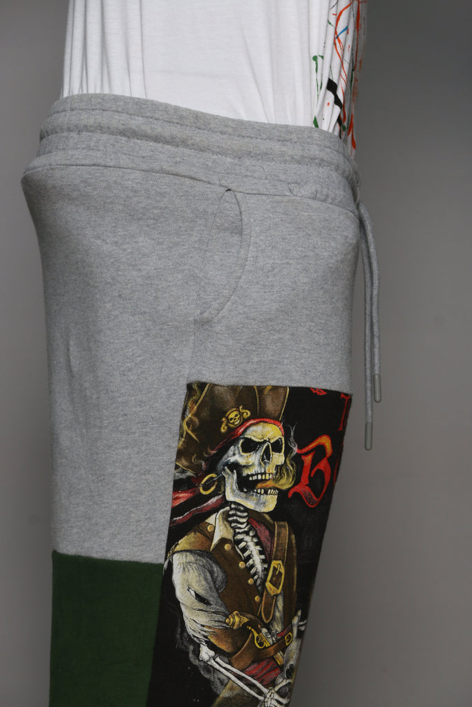 CR005 Reworked Branded Men Trouser with Print Patch