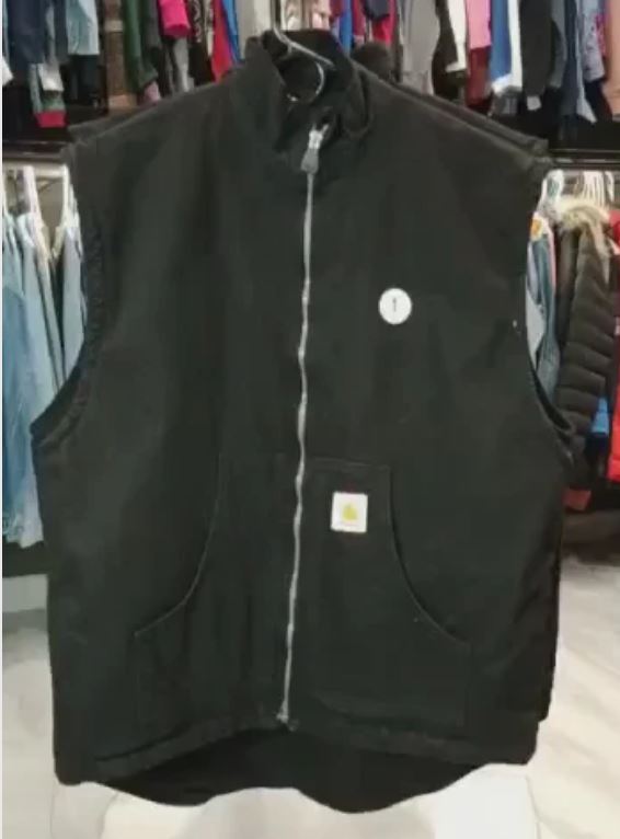 Men Reworked Carhartt Black Edgy And Stylish Vest